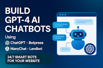build gpt 4 ai chatbots using chatgpt botpress manychat landbot for website