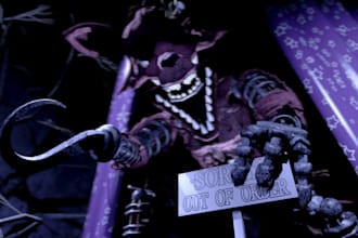 create a cinematic fnaf poster or thumbnail in sfm