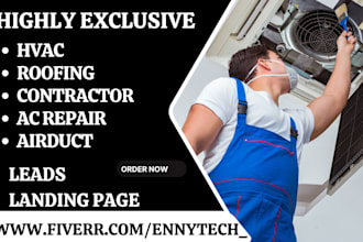 generate hvac leads ac repair airduct roofing contractor plumbing leads website