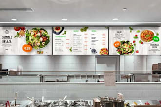 design digital menu screens for restaurants, digital menus