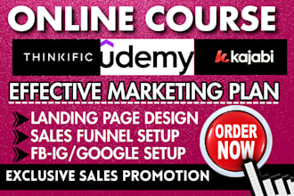 do udemy kajabi online course promotion, thinkific teachable podia sales funnel