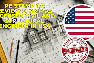 do pe stamp or review stamp as licensed civil and structural engineer in USA