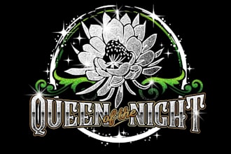 design a modern queen flower logo for your flower shop