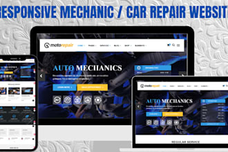 design responsive car repair website and mechanic website