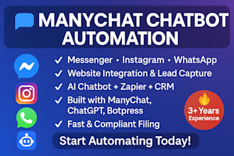 build a manychat ai chatbot for instagram whatsapp or websites