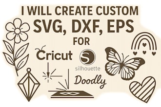 create custom svg, dxf, eps for cricut, silhouette, laser cut, doodly