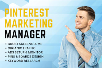 be your social media manager, pinterest ads conversion tracking expert, seo pins