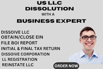 completely dissolve USA llc in any state, amend llc boi report, ownership