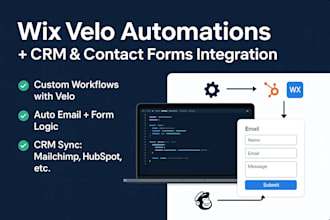 add custom wix automations using velo by wix, integrate contact forms and CRM