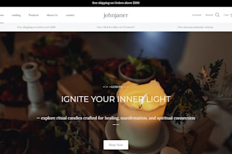 design aesthetic handmade candle shopify store candle website candle store