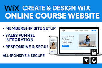 create wix online course website design wix membership site setup sales funnel
