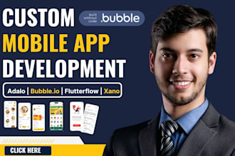 develop bubble io adalo glide bubble mvp api website web app sass mobile app