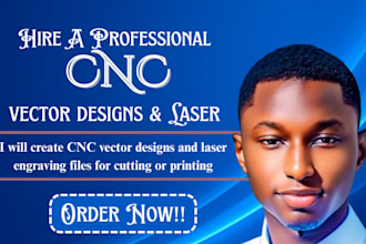 create cnc vector designs and laser engraving files for cutting or printing