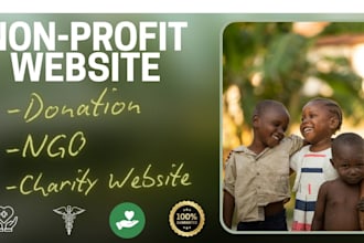 non profit website wordpress, charity website donation website 501c3 ngo website