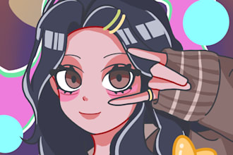 draw stylized anime square profile picture