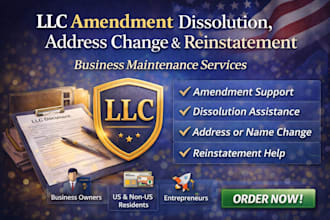do llc amendment, dissolution, reinstatement and address change