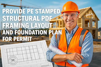 provide pe stamped structural framing layout and foundation plan for permits