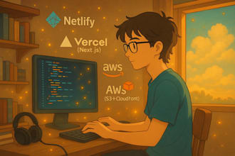 develop and deploy your react or next js website to vercel, netlify, aws