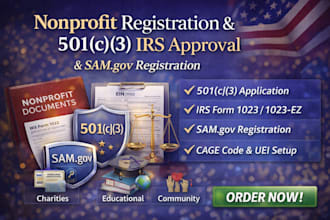 register your nonprofit and apply for 501c3 irs sam gov approval