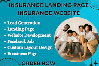 create life insurance landing page, auto insurance, health insurance website