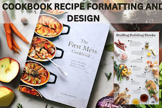 design recipe book, cookbook writer meal planner nutrition guide ebook KDP