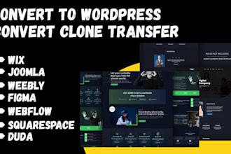 convert clone transfer wix weebly squarespace webflow joomla duda to wordpress
