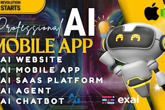 develop chatgpt ai mobile app, ai saas, ai chatbot, ai software, ai website