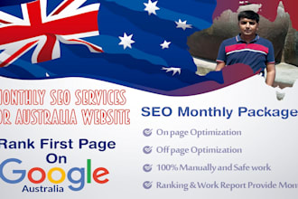do monthly seo services for australia website
