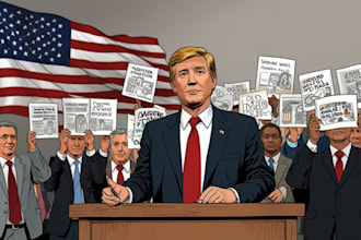 draw satire, editorial or political cartoons for you