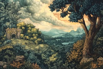 create landscape illustrations and scenery