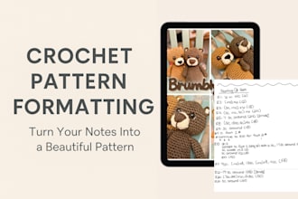 format or write your crochet pattern into a clean PDF
