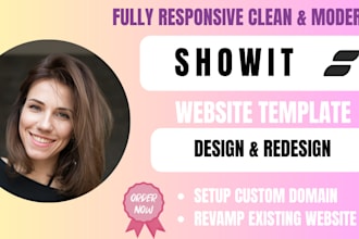 customize your showit template and setup  a wordpress blog for content creator