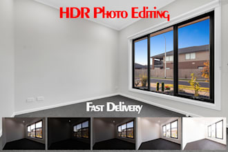 do premium real estate photo editing hdr blending flambient window pull