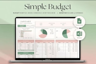 create custom automation google spreadsheet excel dashboard etsy budget planner