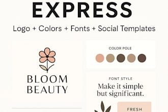 create a brand kit with logo, colors and social media templates