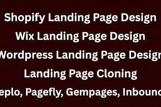 build or clone landing pages with wordpress, wix, shopify, or page builders