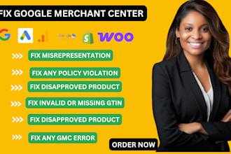 fix google merchant center suspension misrepresentation setup gmc shopping ads
