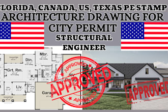provide structural engineering services with texas pe stamp, mep plans, and city