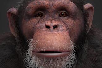 do 3d animal model 3d creature with xgen hair fur 3d animal animation
