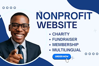 design a modern nonprofit website for donations, fundraising, charity,