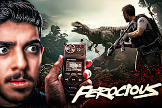 design custom youtube gaming thumbnails for ferocious survival fps