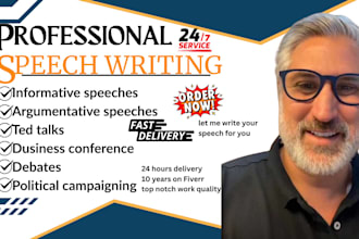 write your speech writing, speech script, eulogy, wedding speech, funeral, groom