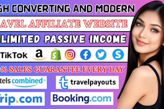 create automated sales guarantee travel affiliate website for passive income