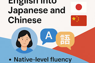 translate english into japanese and chinese with native fluency