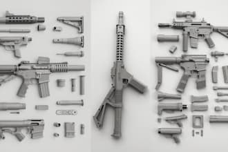 sculpt 3d cosplay model 3d props weapons 3d airsoft gun accessory for printing