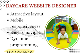 design daycare website kindergarten website homecare website