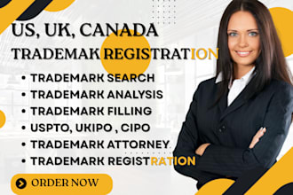 help with trademark registration USA, UK, eu or canada and search