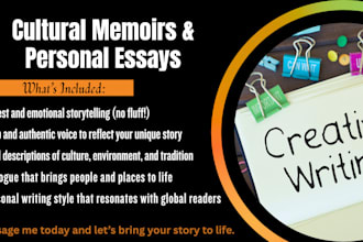 ghostwrite your cultural memoir or personal essay book