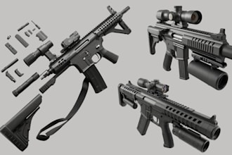 sculpt custom 3d cosplay weapons 3d airsoft gun model stl files for 3d printing