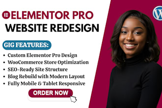 rebuild your wordpress website or woocommerce store using elemntor pro